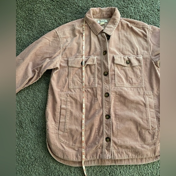 Madewell Pink Ribbed Soft Corduroy Yorkway Oversized Shirt-Jacket Shacket Sz S - Picture 10 of 12